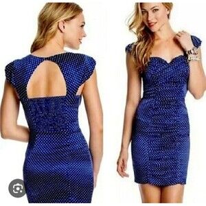 NWT Y2K Style Vintage GUESS Polka-dot Mini Dress 6 Rockabilly Pin-up Clubwear178